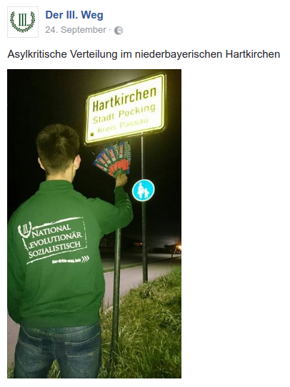 Der III. Weg Ostbayern: Rassistische Flyeraktion in Hartkirchen (Kreis Passau)